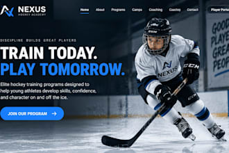 design wix hockey academy website youth sports membership coaching website