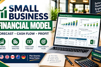 build small business financial projection, forecast and cash flow model