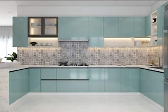 design kitchen interior in 3d and render