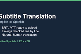 translate your subtitles from english to spanish or spanish to english