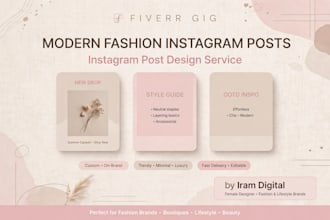 design aesthetic instagram posts and sale banners for your