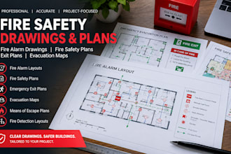 create fire alarm drawings, fire safety plans, exit plans and evacuation maps