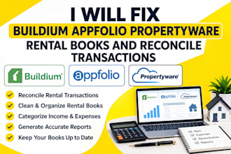 fix buildium appfolio propertyware rental bookkeeping and reconcile transactions