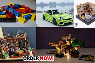 design custom lego moc, 3d lego model, car, ship, technic set with instructions