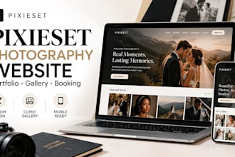 design a professional pixieset photography website and client gallery