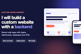 build a custom website with a backend database and admin panel