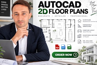 draw autocad 2d floor plans architectural drawings for florida permit