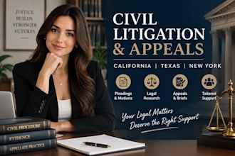 be civil lawyer in california, texas, and new york for lawsuits and appeals