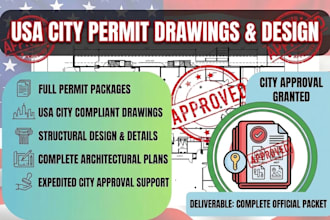 do city permit drawings as usa architect, provide structural drawings and design