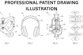 design patent drawings and technical illustrations for your invention
