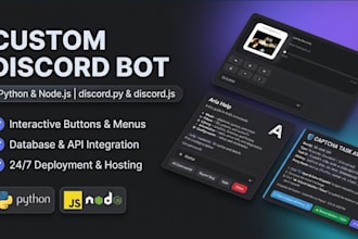 create a custom discord bot using python or javascript