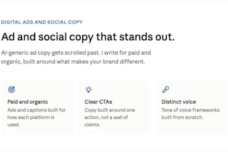 write scroll stopping ad and social copy for paid and organic