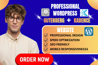 design responsive wordpress website with gutenberg block and kadence blocks