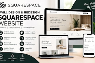 develop squarespace website, design or redesign squarespace website