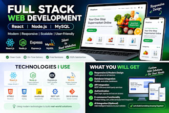 build a responsive full stack website using react node js and mysql