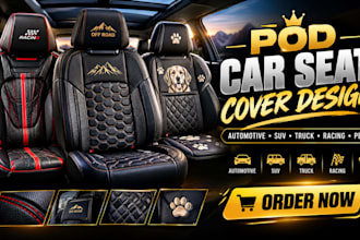design pod car seat cover automotive auto upholstery pet racing truck suv seat