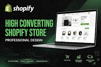 design modern  professional shopify store
