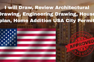 draw review architectural house plan engineering drawing mep usa city permit