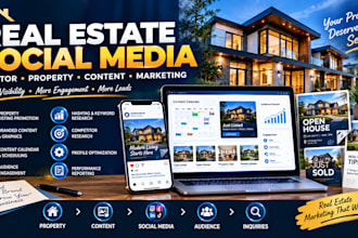 be your real estate social media manager for realtor  and property marketing