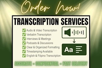 transcribe english or filipino audio and video recordings accurately