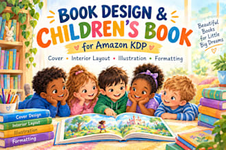 design children book illustrations ready for amazon KDP