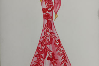 create a fashion illustration and outfit design