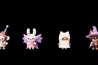 3d model a low poly character