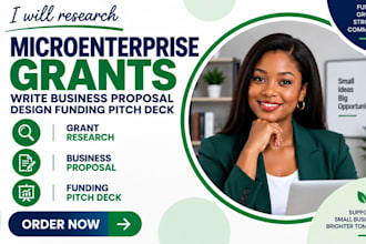 research microenterprise grant write business proposal design funding pitch deck