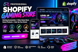 design game accessories shopify store video game website gaming accessories