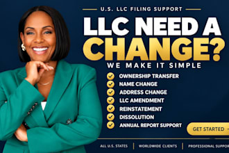 transfer llc ownership, change your llc name or reinstate your dissolved llc