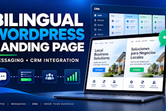 build a bilingual wordpress landing page with whatsapp and CRM