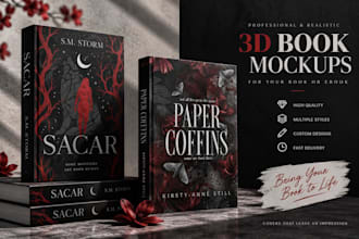create realistic 3d book mockups for your book or ebook