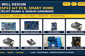 design esp32 iot pcb, smart home circuit board and sensor hardware