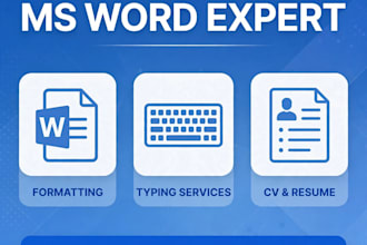 professional ms word formatting fast typing and CV resume making