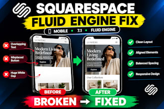 fix squarespace mobile layout, fluid engine grid and responsive issues