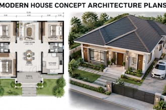 create modern architecture plans for residential projects