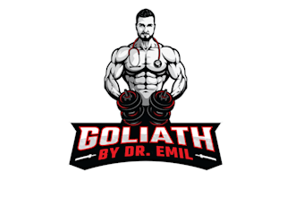 design a powerful character body building fitness logo