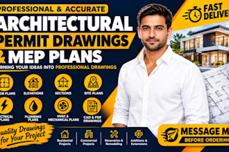create architectural permit drawings, city plans and mep plans