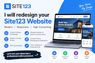 fix and redesign your site123 website for better SEO