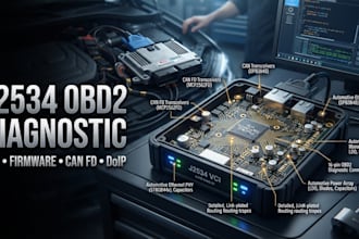design j2534 obd2 automotive pcb diagnostic hardware firmware