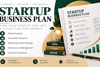 write a startup business plan with market research and financial projections