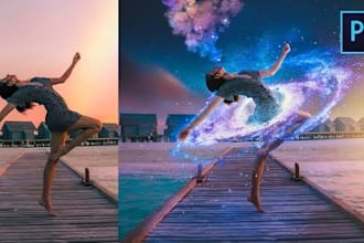 do photo or image manipulation and composition or editing in photoshop