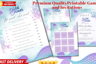 create etsy premium printable games and invitations