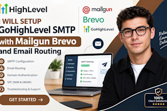 setup gohighlevel smtp with mailgun brevo and email routing