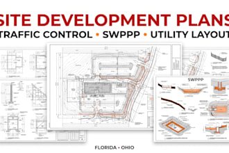 site development plan traffic control and swppp plan utility layout florida ohio