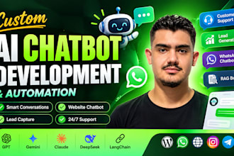 build ai chatbot for customer support, lead generation, whatsapp chatbot rag bot