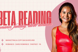 beta read your romance, dark romance or fantasy novel