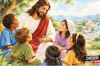do a christian book illustrations and bible story art