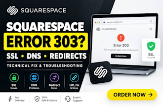 fix squarespace error 303, SSL, dns and redirect issues