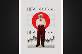 custom surrealist collage art, retro posters, and  artwork